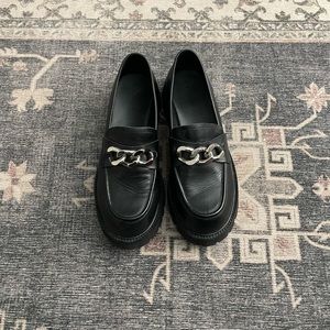 Tony Bianca Georgi Leather Loafer with silver chain detail